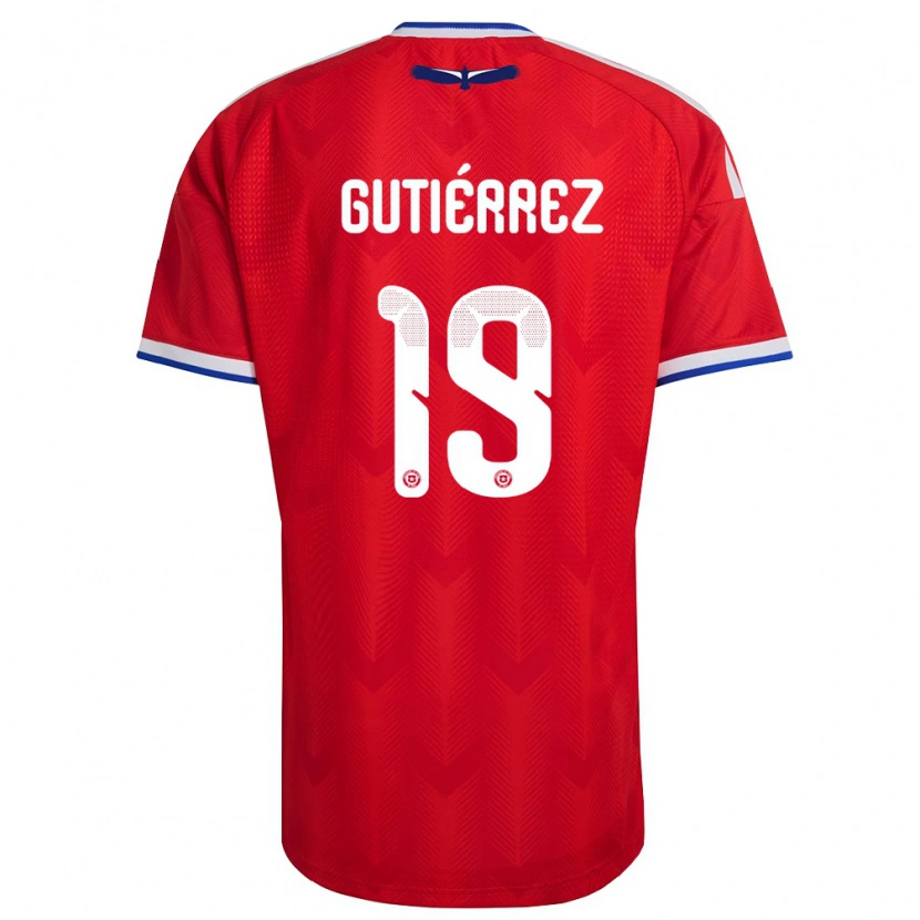 Danxen Dámské Chile Maximiliano Gutiérrez #19 Červená Bílá Modrá Domů Hráčské Dresy 26-28 Dres