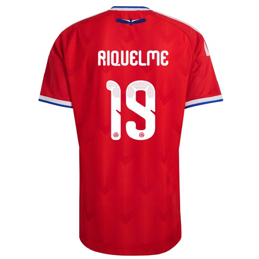 Danxen Dámské Chile Benjamín Riquelme #19 Červená Bílá Modrá Domů Hráčské Dresy 26-28 Dres