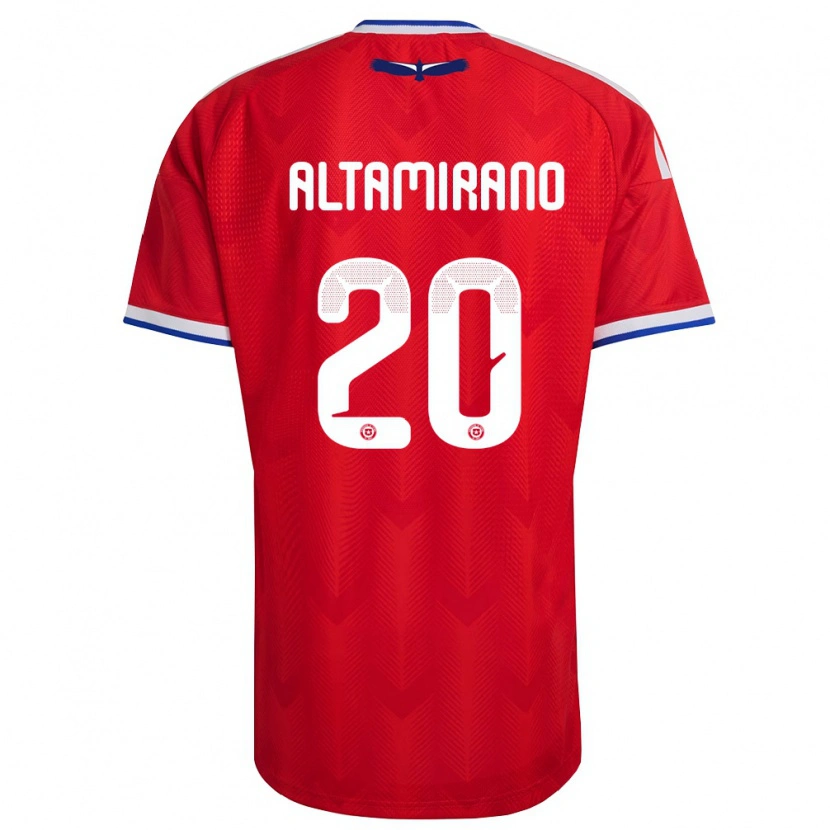 Danxen Dámské Chile Javier Altamirano #20 Červená Bílá Modrá Domů Hráčské Dresy 26-28 Dres