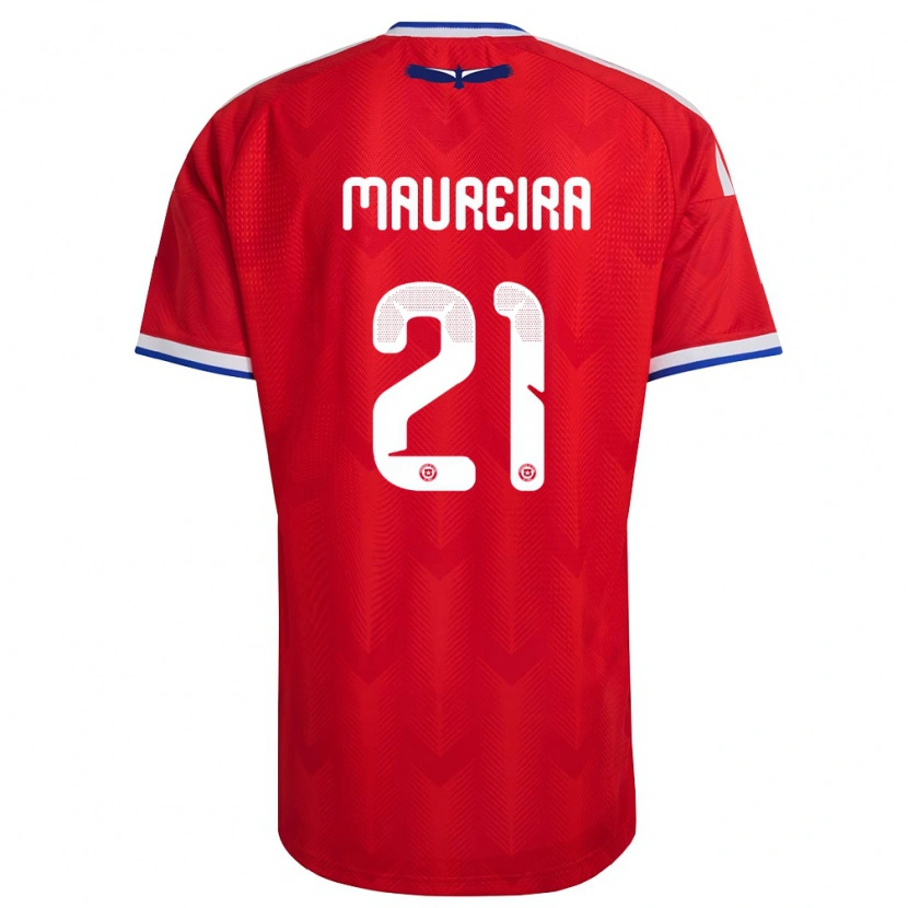 Danxen Dámské Chile Gabriel Maureira #21 Červená Bílá Modrá Domů Hráčské Dresy 26-28 Dres