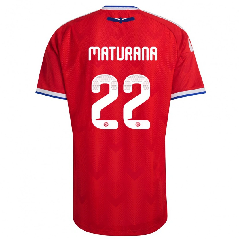 Danxen Dámské Chile Martín Maturana #22 Červená Bílá Modrá Domů Hráčské Dresy 26-28 Dres