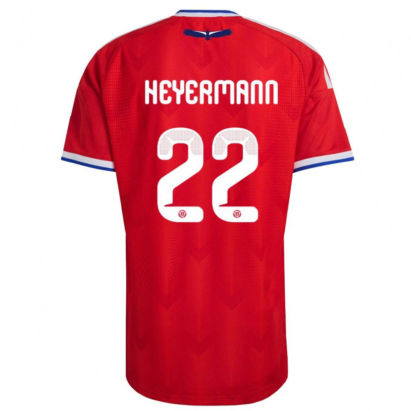 Danxen Dámské Chile Agustina Heyermann #22 Červená Bílá Modrá Domů Hráčské Dresy 26-28 Dres