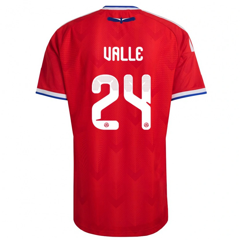 Danxen Dámské Chile Alessandra Valle #24 Červená Bílá Modrá Domů Hráčské Dresy 26-28 Dres