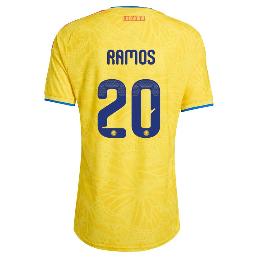 Danxen Dámské Kolumbie Mónica Ramos #20 Žlutá Modrá Červená Domů Hráčské Dresy 26-28 Dres