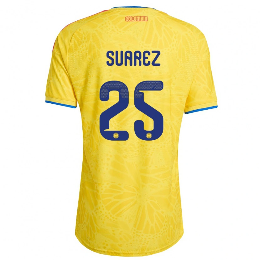 Danxen Dámské Kolumbie Luis Suárez #25 Žlutá Modrá Červená Domů Hráčské Dresy 26-28 Dres