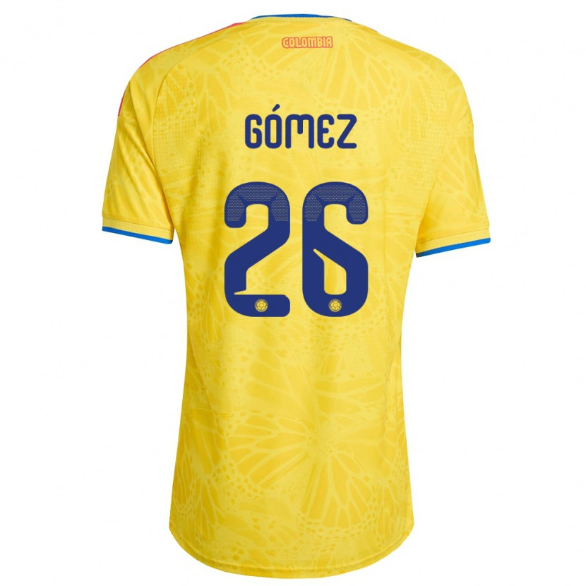 Danxen Dámské Kolumbie Andrés Gómez #26 Žlutá Modrá Červená Domů Hráčské Dresy 26-28 Dres