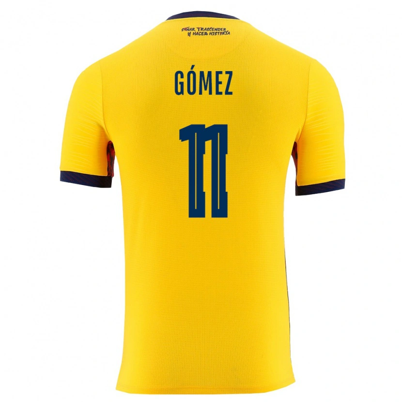 Danxen Dámské Ekvádor Jandry Gómez #11 Žlutá Námořnická Domů Hráčské Dresy 26-28 Dres