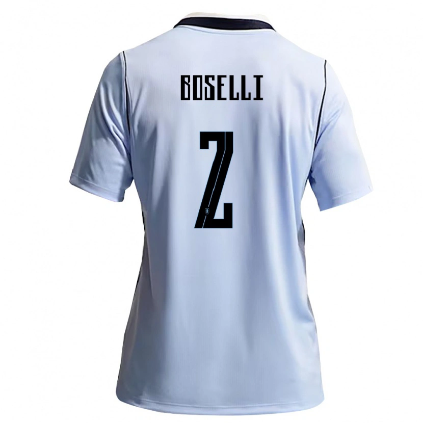 Danxen Dámské Uruguay Sebastián Boselli #2 Nebeská Modrá Bílá Domů Hráčské Dresy 26-28 Dres