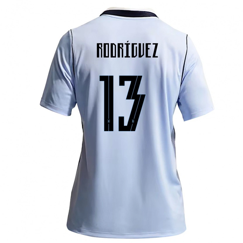 Danxen Dámské Uruguay Agustin Rodriguez #13 Nebeská Modrá Bílá Domů Hráčské Dresy 26-28 Dres