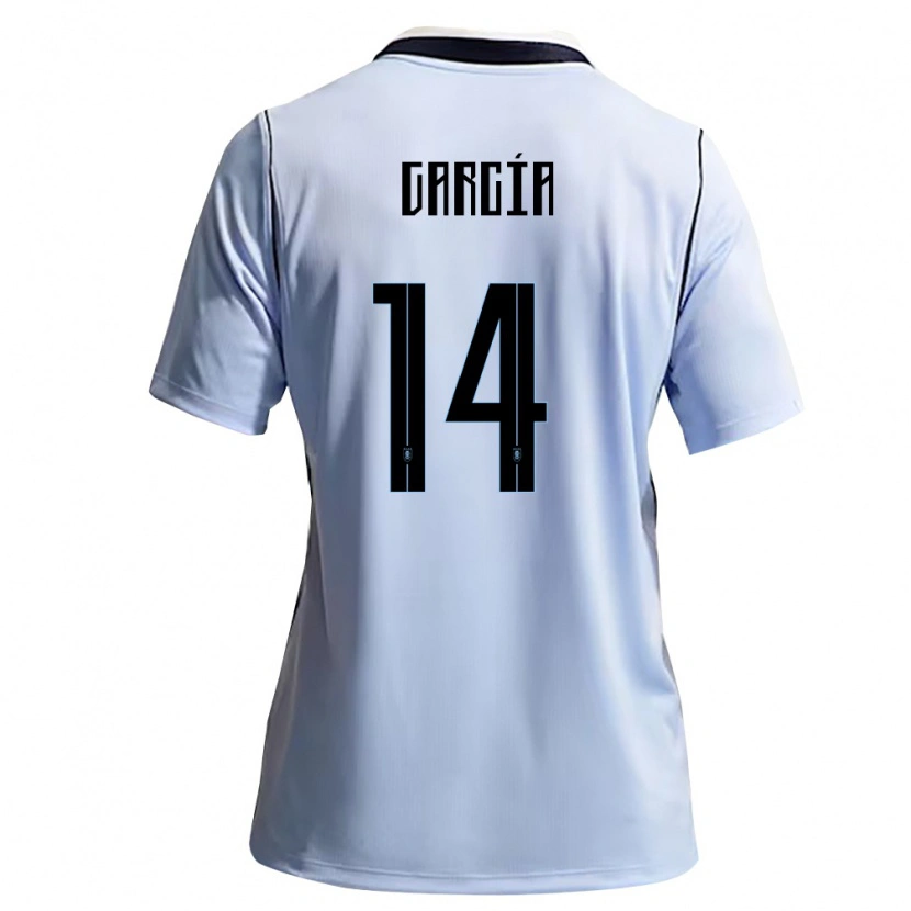 Danxen Dámské Uruguay Damian Garcia #14 Nebeská Modrá Bílá Domů Hráčské Dresy 26-28 Dres