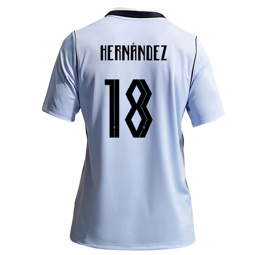Danxen Dámské Uruguay Tomás Hernández #18 Nebeská Modrá Bílá Domů Hráčské Dresy 26-28 Dres