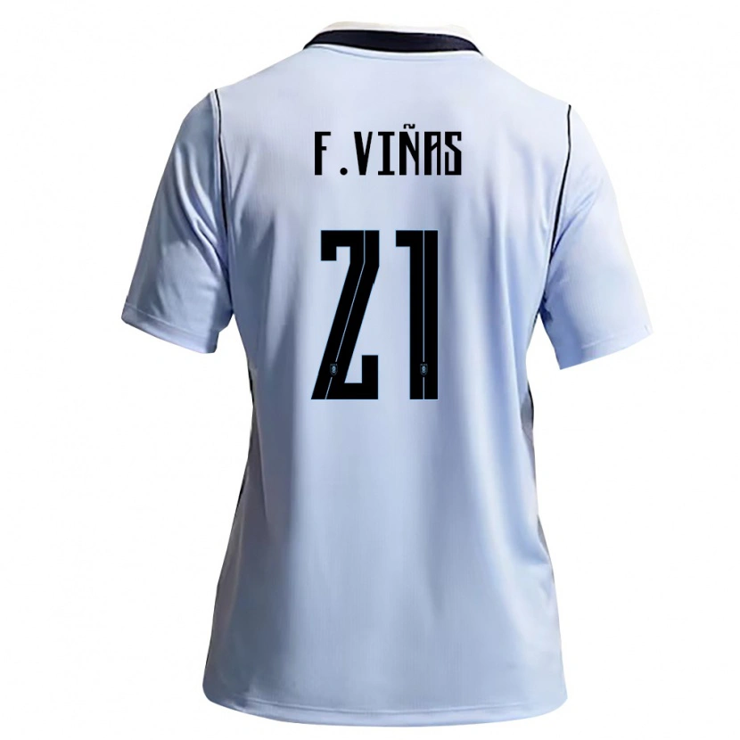 Danxen Dámské Uruguay Federico Viñas #21 Nebeská Modrá Bílá Domů Hráčské Dresy 26-28 Dres