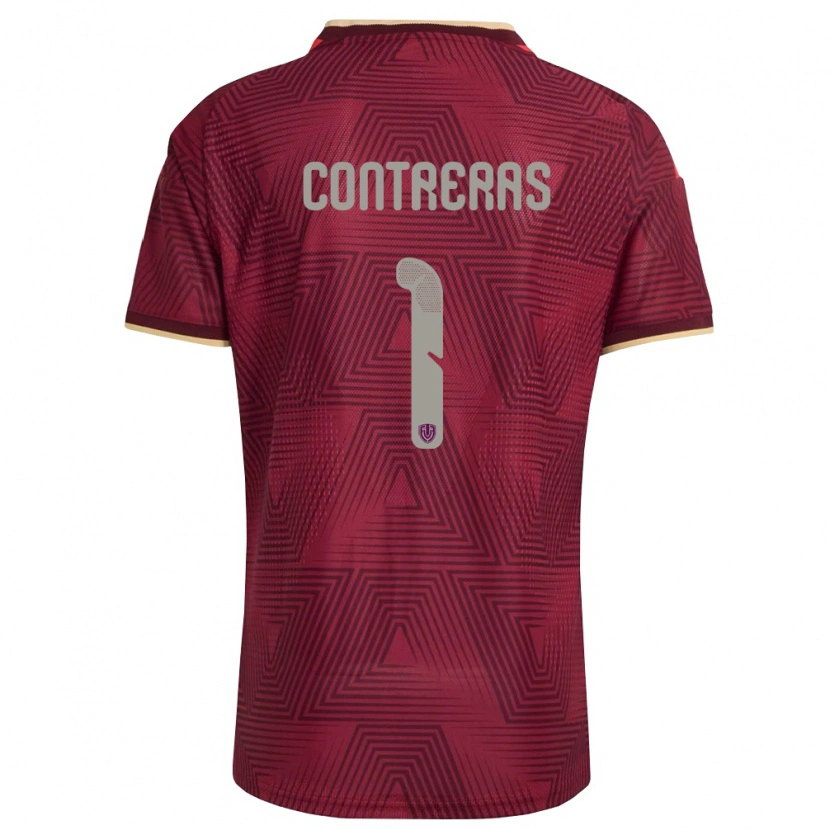 Danxen Dámské Venezuela José Contreras #1 Vínová Zlatá Žlutá Domů Hráčské Dresy 26-28 Dres