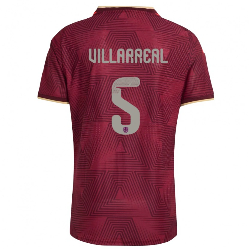 Danxen Dámské Venezuela Marco Villarreal #5 Vínová Zlatá Žlutá Domů Hráčské Dresy 26-28 Dres