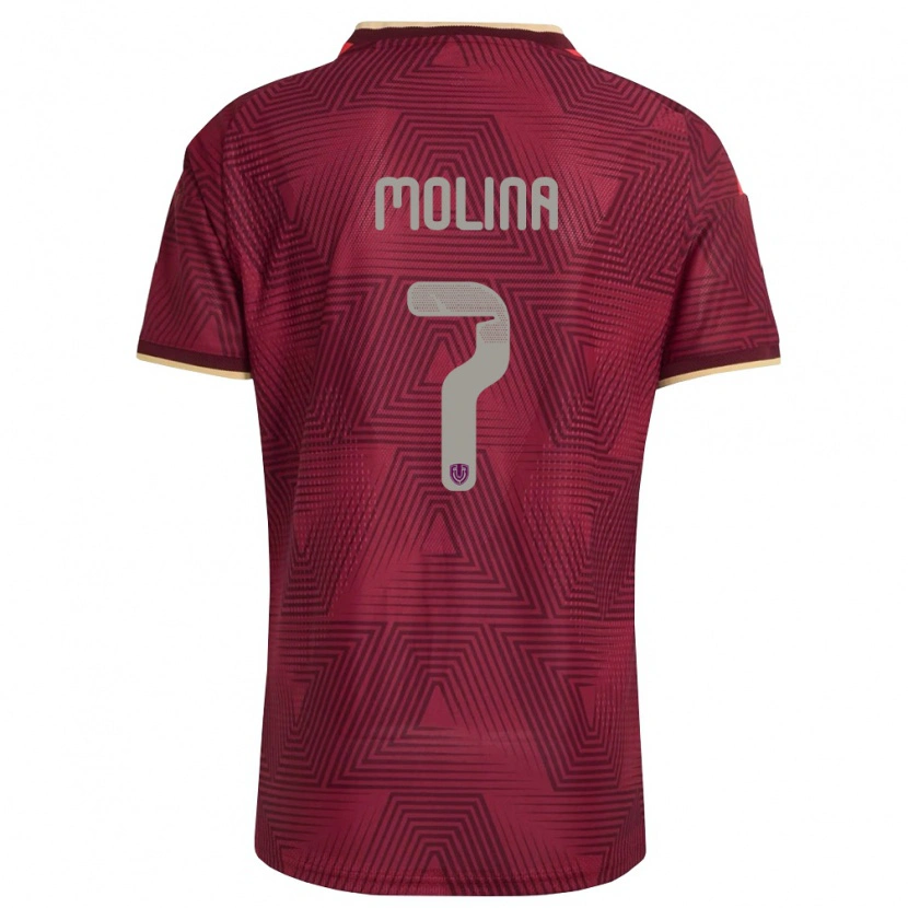 Danxen Dámské Venezuela Gregory Molina #7 Vínová Zlatá Žlutá Domů Hráčské Dresy 26-28 Dres