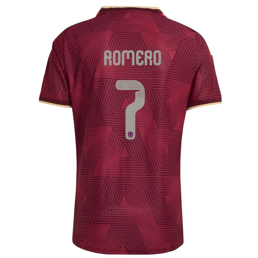 Danxen Dámské Venezuela Leenhan Romero #7 Vínová Zlatá Žlutá Domů Hráčské Dresy 26-28 Dres