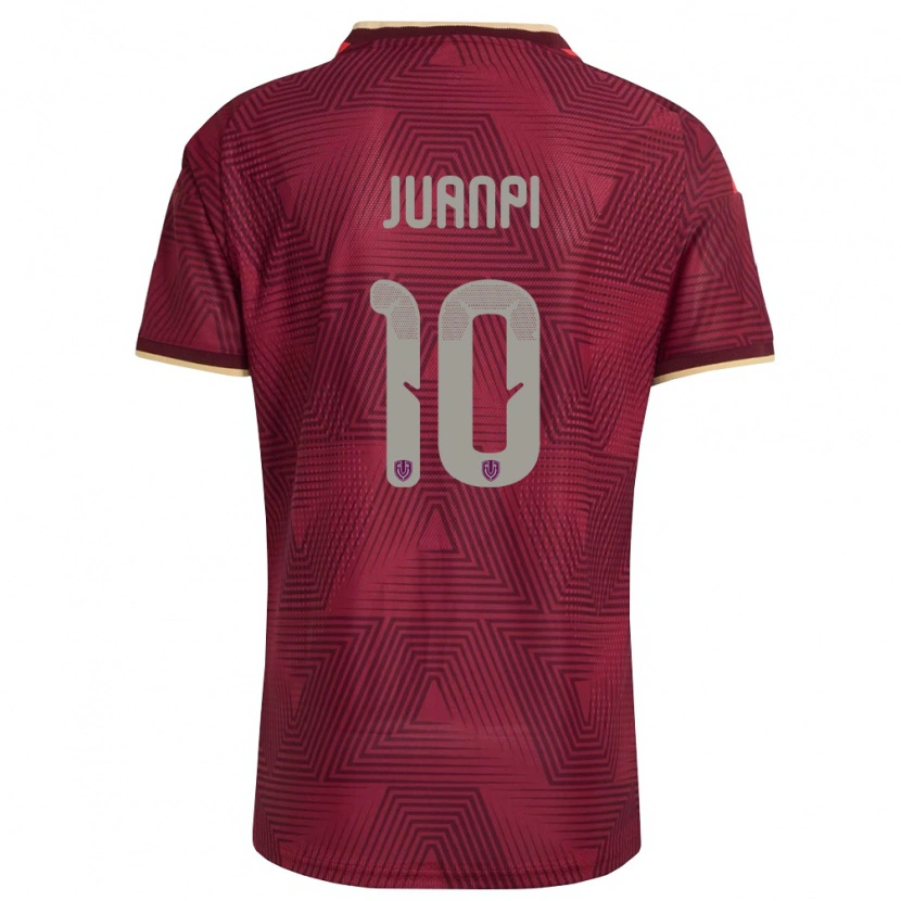 Danxen Dámské Venezuela Juanpi #10 Vínová Zlatá Žlutá Domů Hráčské Dresy 26-28 Dres