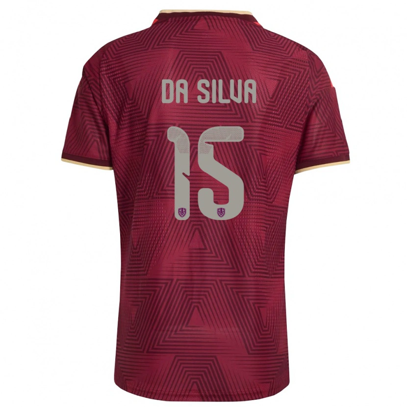 Danxen Dámské Venezuela Cesar Da Silva #15 Vínová Zlatá Žlutá Domů Hráčské Dresy 26-28 Dres
