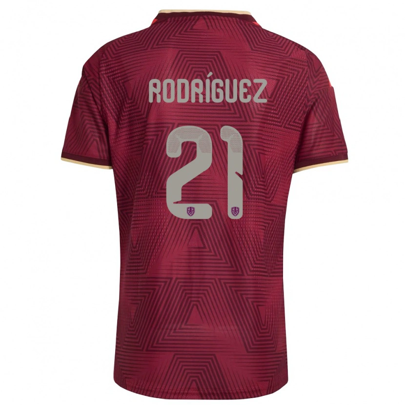 Danxen Dámské Venezuela Alexis Rodríguez #21 Vínová Zlatá Žlutá Domů Hráčské Dresy 26-28 Dres