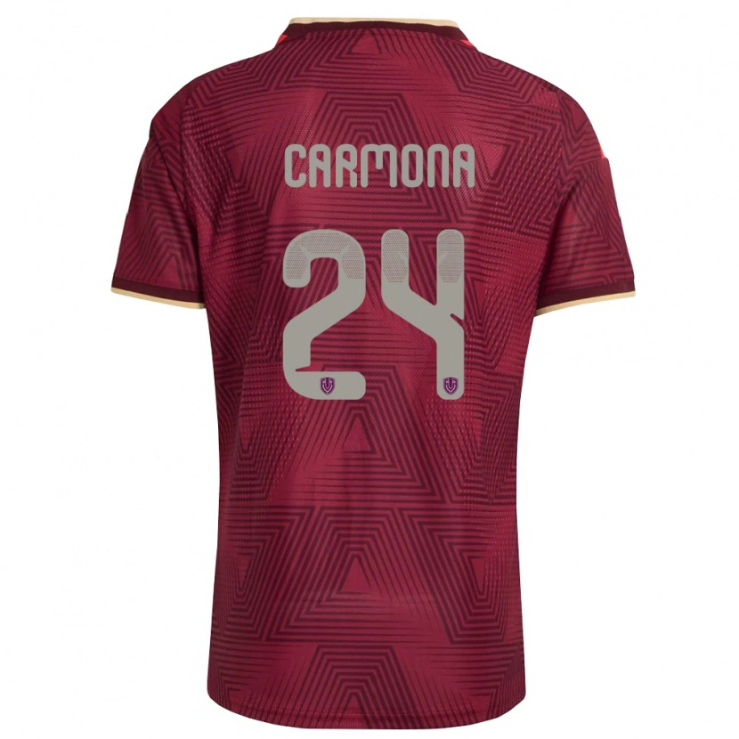 Danxen Dámské Venezuela Wikelman Carmona #24 Vínová Zlatá Žlutá Domů Hráčské Dresy 26-28 Dres