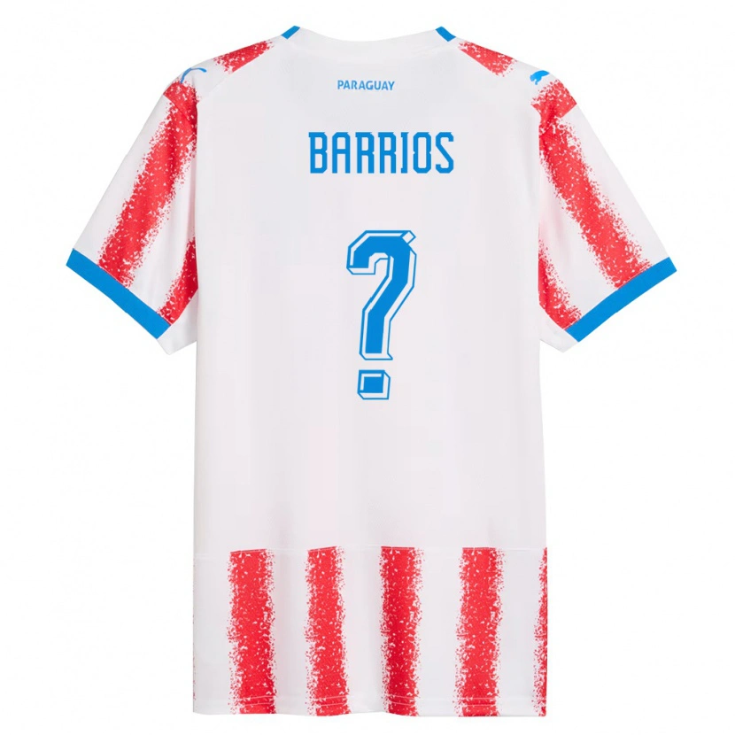 Danxen Dámské Paraguay Fabio Barrios #0 Bílá Červená Modrá Domů Hráčské Dresy 26-28 Dres