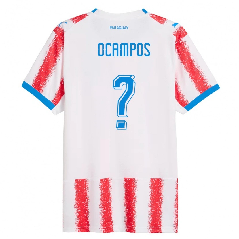 Danxen Dámské Paraguay Santiago Ocampos #0 Bílá Červená Modrá Domů Hráčské Dresy 26-28 Dres