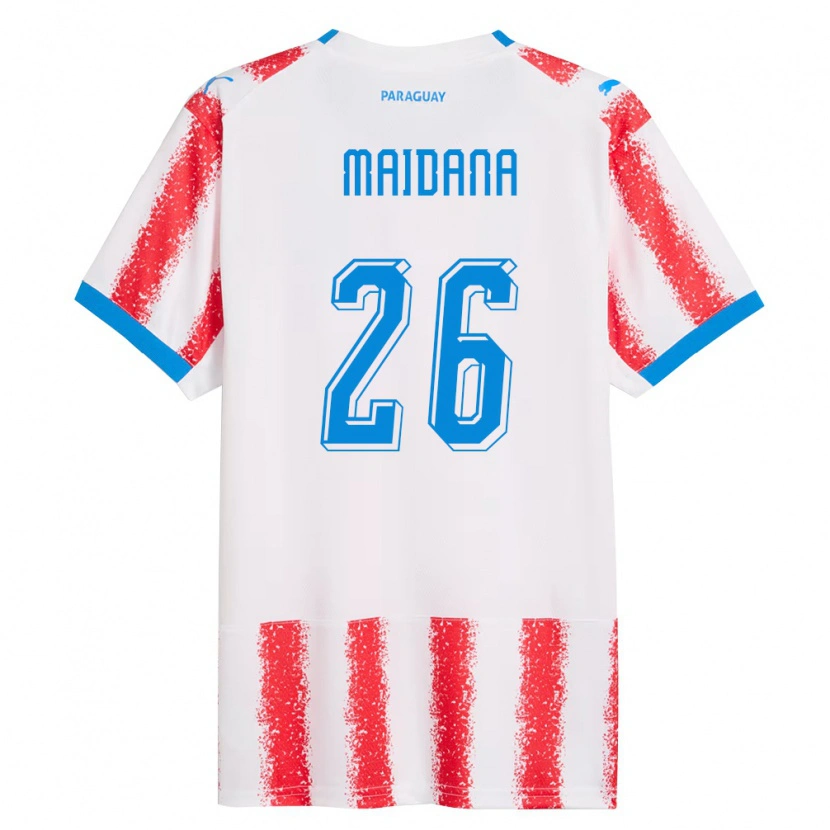 Danxen Dámské Paraguay Alexandro Maidana #26 Bílá Červená Modrá Domů Hráčské Dresy 26-28 Dres