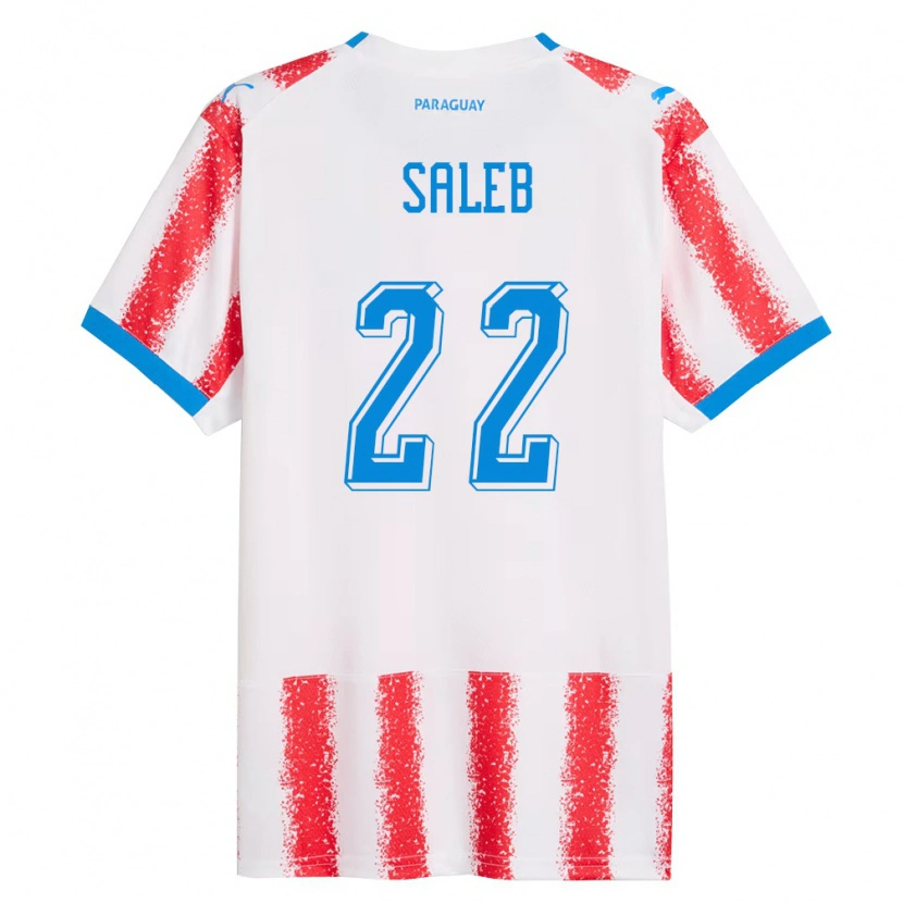 Danxen Dámské Paraguay Gloria Saleb #22 Bílá Červená Modrá Domů Hráčské Dresy 26-28 Dres