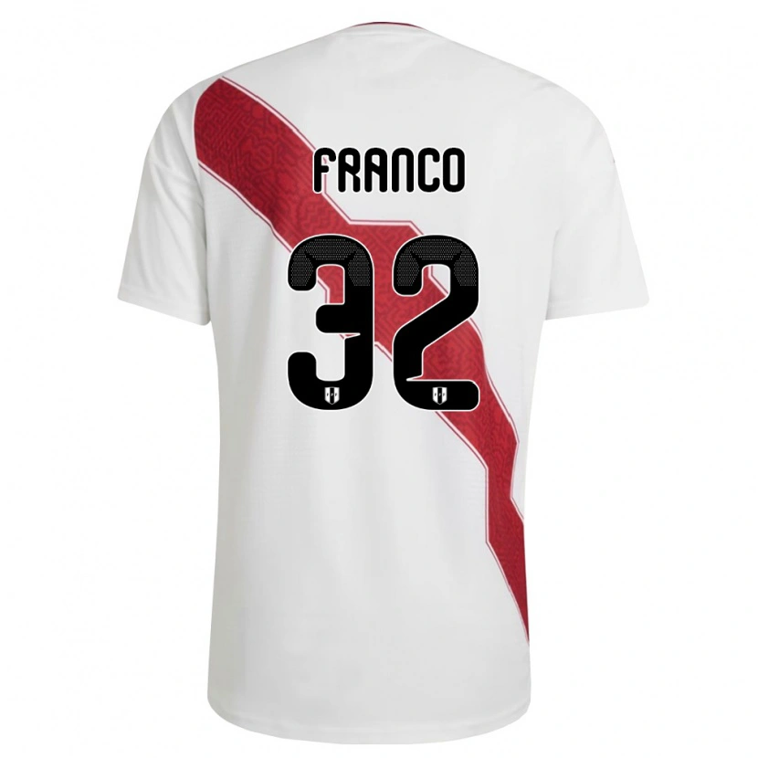 Danxen Dámské Peru Emile Franco #32 Bílá Červená Černá Domů Hráčské Dresy 26-28 Dres