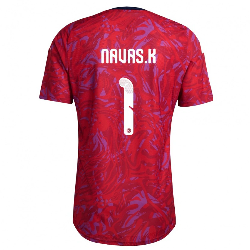 Danxen Dámské Kostarika Keylor Navas #1 Červená Fialová Námořnická Domů Hráčské Dresy 26-28 Dres