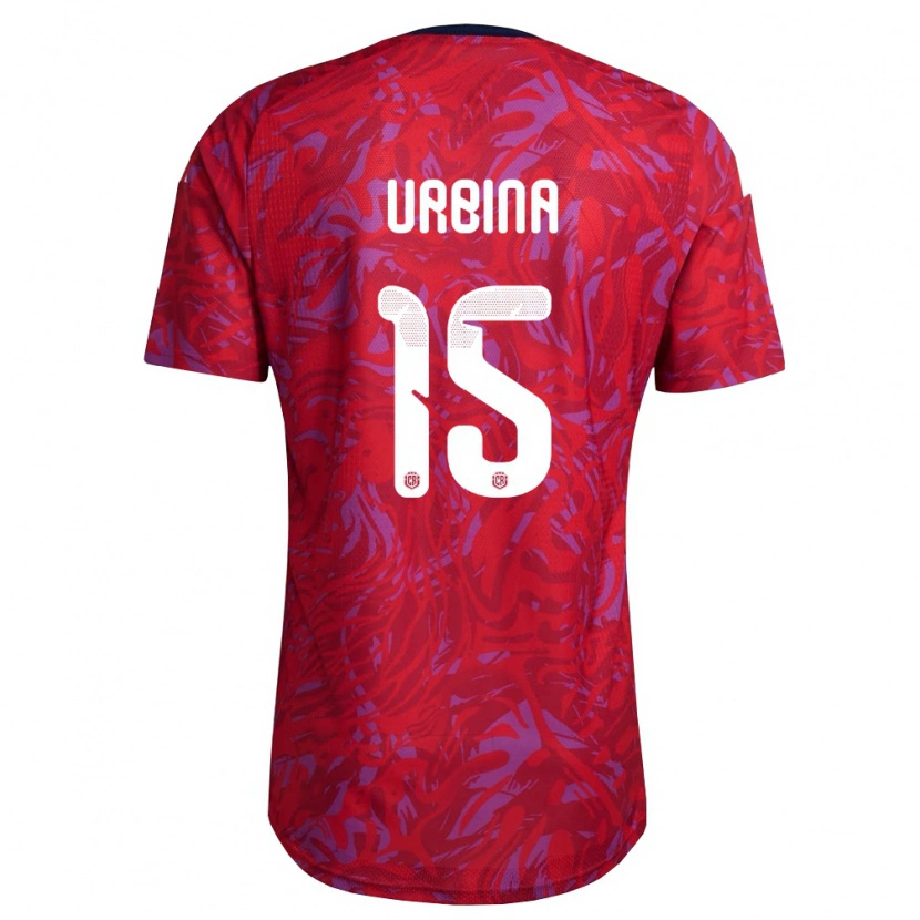 Danxen Dámské Kostarika Fabricio Urbina #15 Červená Fialová Námořnická Domů Hráčské Dresy 26-28 Dres