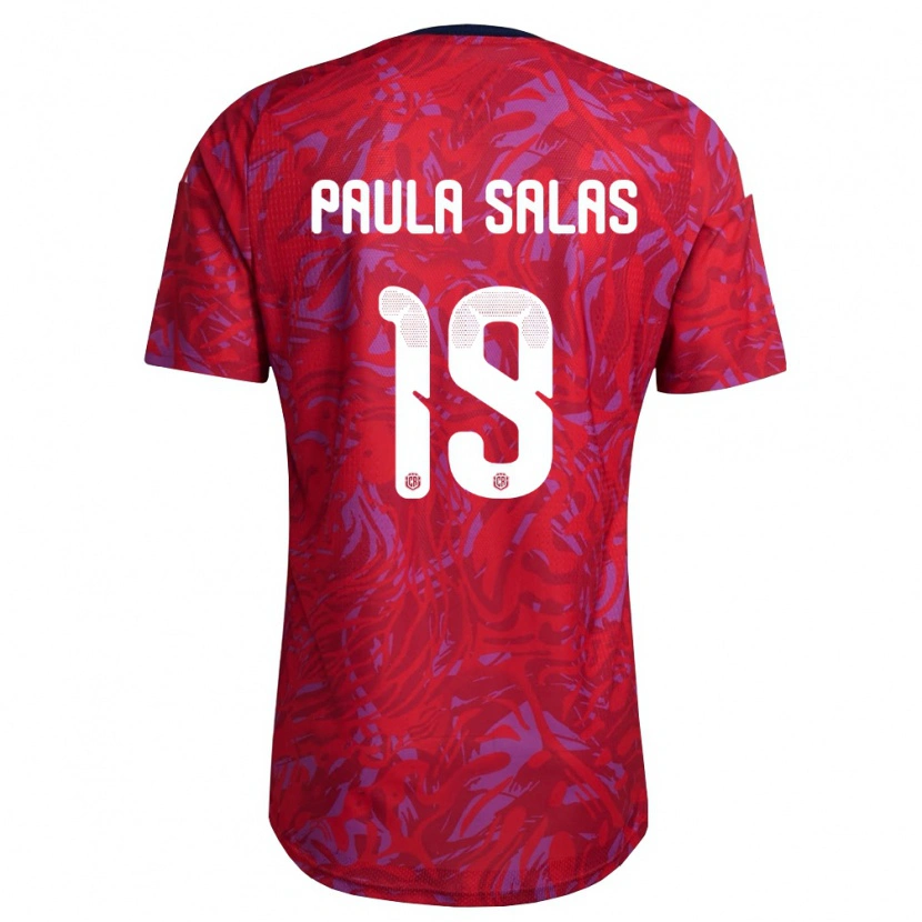 Danxen Dámské Kostarika Maria Paula Salas #19 Červená Fialová Námořnická Domů Hráčské Dresy 26-28 Dres