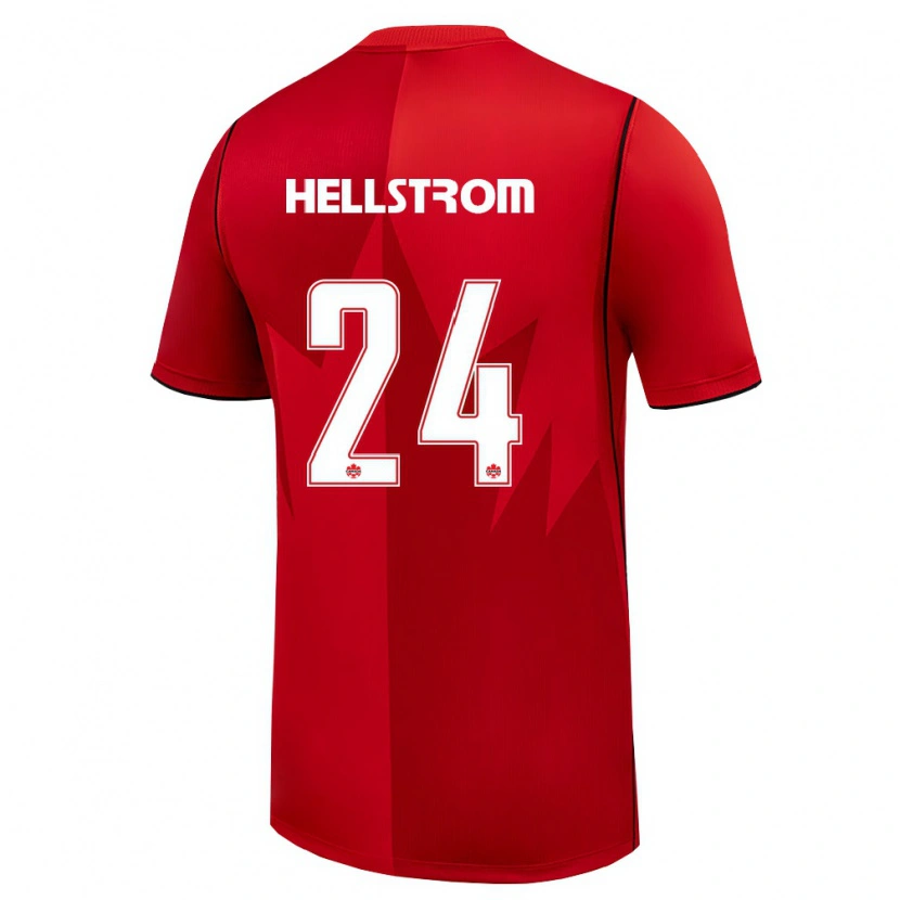 Danxen Dámské Kanada Jenna Hellstrom #24 Červená Bílá Domů Hráčské Dresy 26-28 Dres