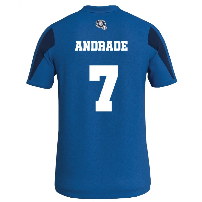 Danxen Dámské Salvador Rubén Andrade #7 Modrá Námořnická Domů Hráčské Dresy 26-28 Dres