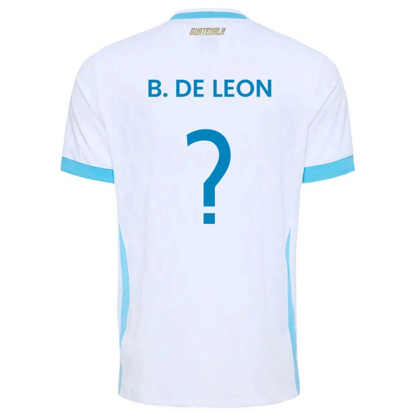 Danxen Dámské Guatemala Brandon De Leon #0 Bílá Nebeská Modrá Zlatá Domů Hráčské Dresy 26-28 Dres