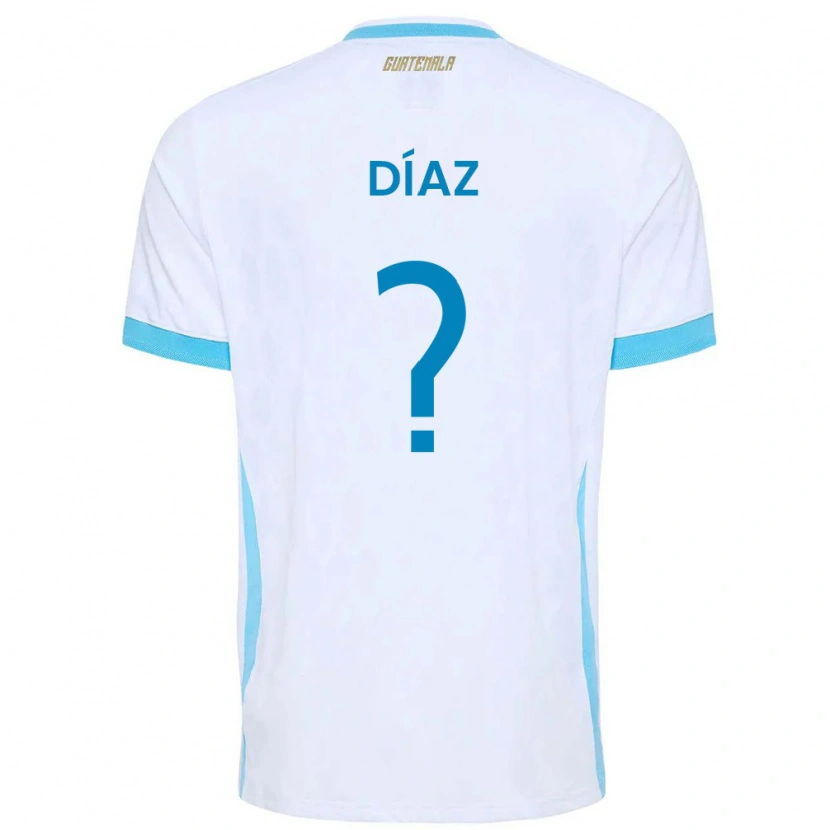 Danxen Dámské Guatemala Hendryck Díaz #0 Bílá Nebeská Modrá Zlatá Domů Hráčské Dresy 26-28 Dres