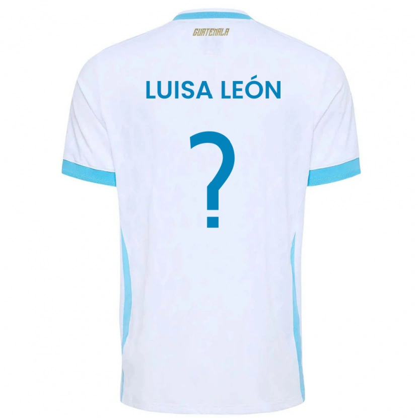 Danxen Dámské Guatemala Luisa León #0 Bílá Nebeská Modrá Zlatá Domů Hráčské Dresy 26-28 Dres