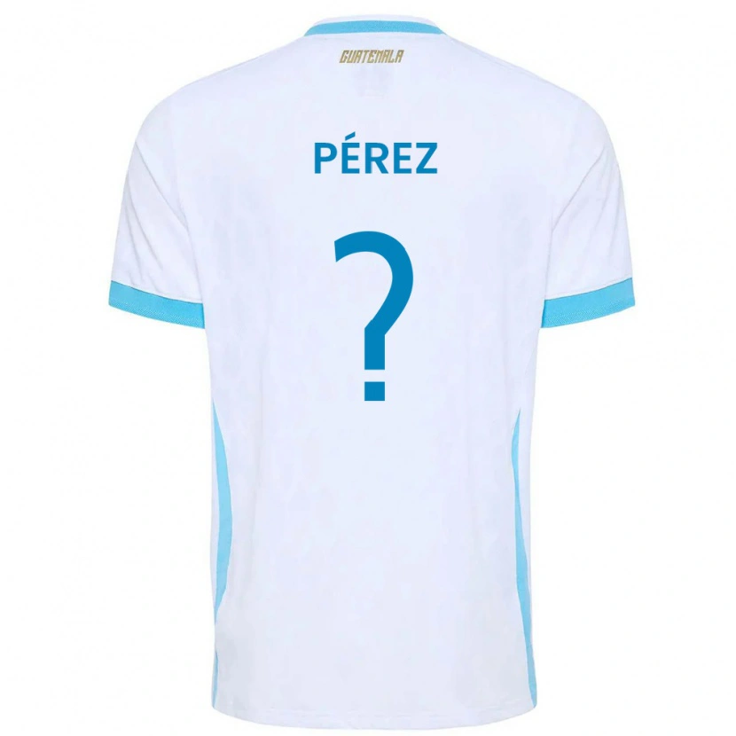 Danxen Dámské Guatemala Mary Pérez #0 Bílá Nebeská Modrá Zlatá Domů Hráčské Dresy 26-28 Dres