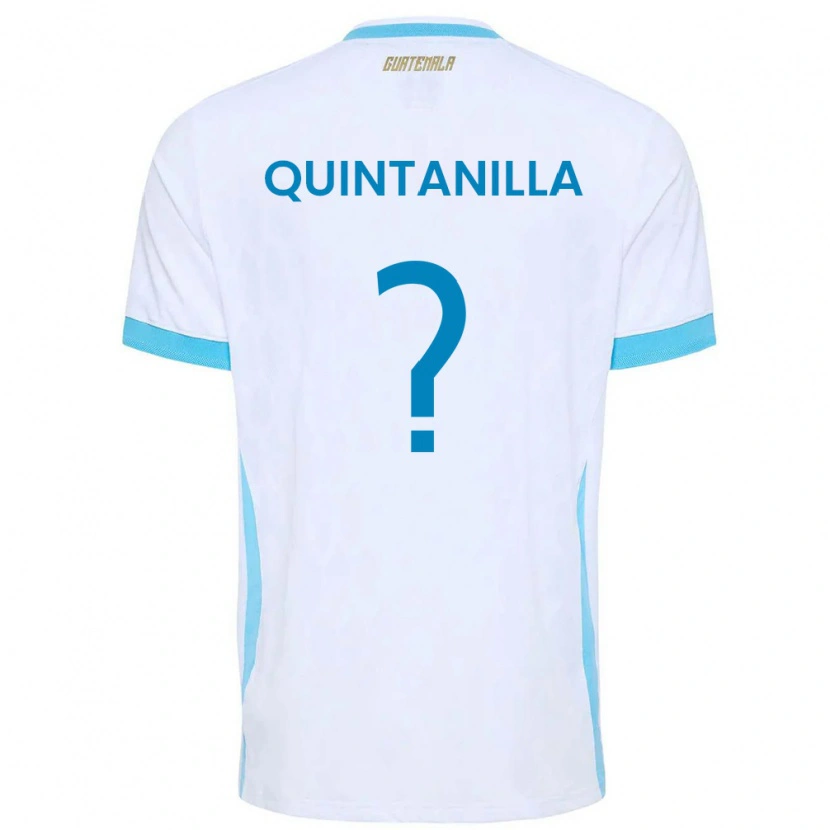 Danxen Dámské Guatemala Anayelli Quintanilla #0 Bílá Nebeská Modrá Zlatá Domů Hráčské Dresy 26-28 Dres