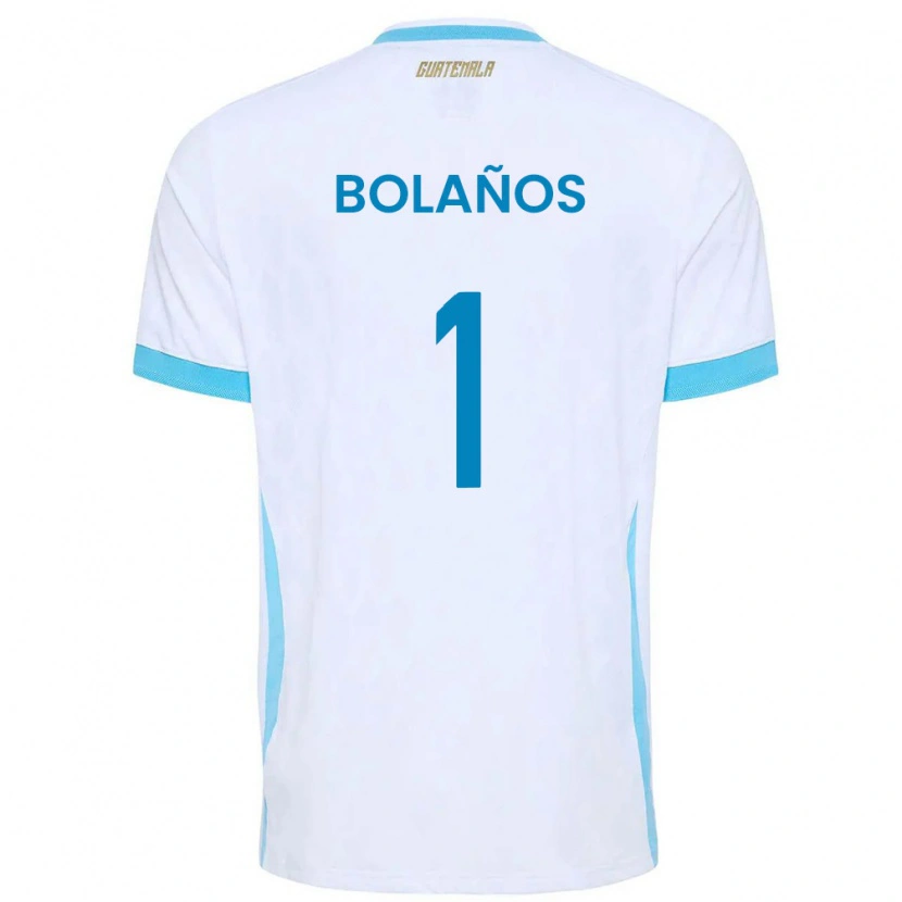 Danxen Dámské Guatemala Diego Bolaños #1 Bílá Nebeská Modrá Zlatá Domů Hráčské Dresy 26-28 Dres