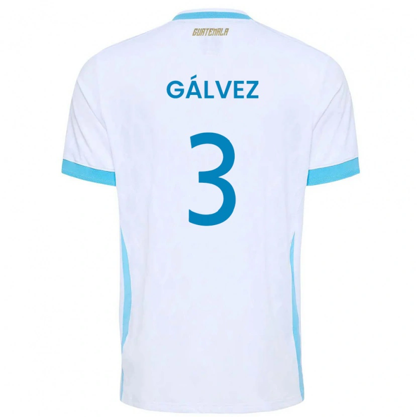 Danxen Dámské Guatemala Fredy Gálvez #3 Bílá Nebeská Modrá Zlatá Domů Hráčské Dresy 26-28 Dres