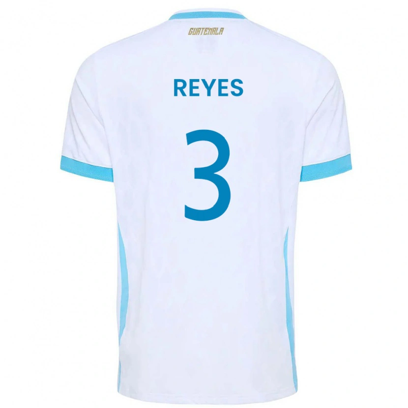 Danxen Dámské Guatemala Martha Reyes #3 Bílá Nebeská Modrá Zlatá Domů Hráčské Dresy 26-28 Dres