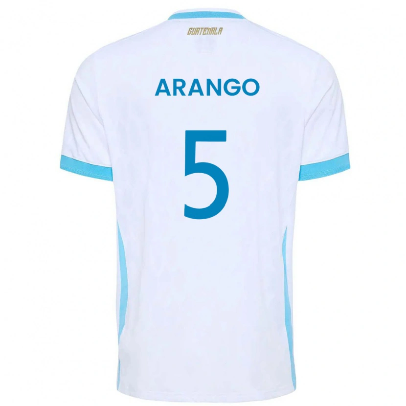 Danxen Dámské Guatemala Marcos Arango #5 Bílá Nebeská Modrá Zlatá Domů Hráčské Dresy 26-28 Dres