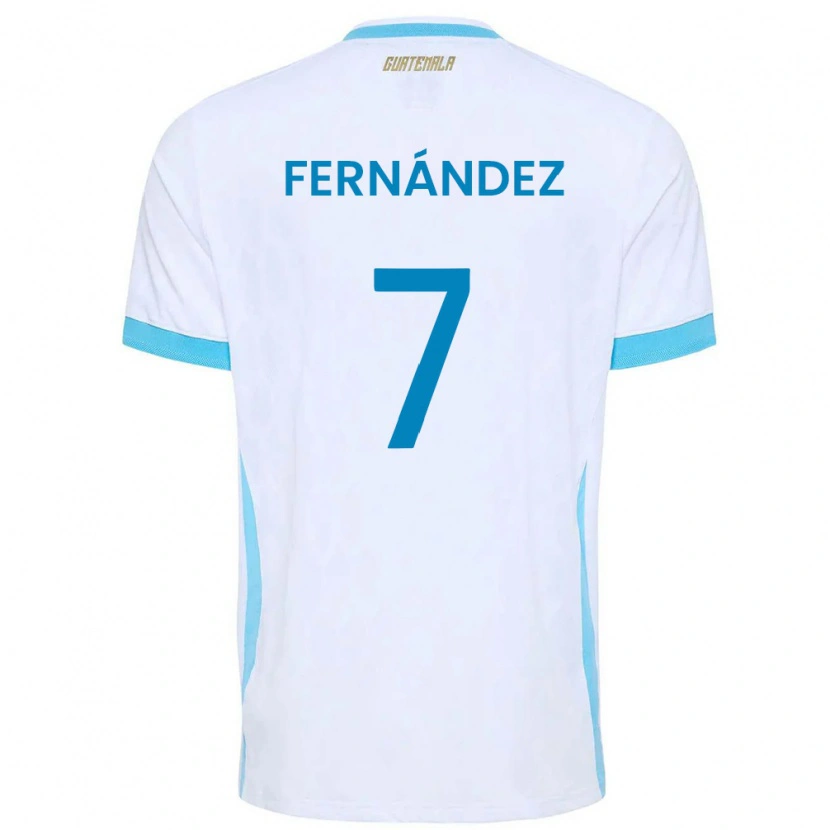 Danxen Dámské Guatemala Diego Fernández #7 Bílá Nebeská Modrá Zlatá Domů Hráčské Dresy 26-28 Dres