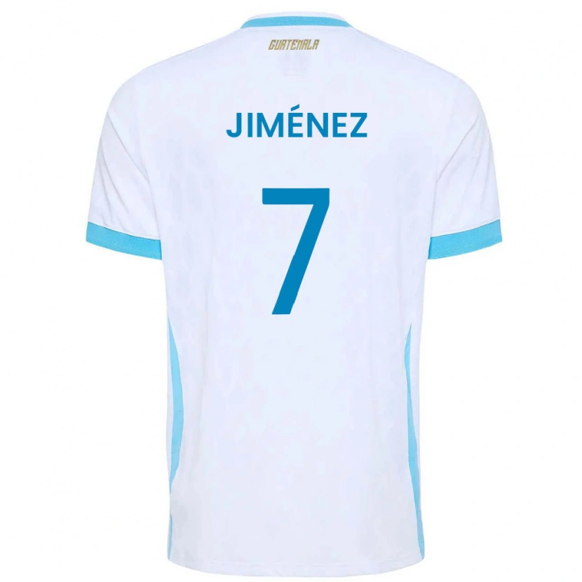 Danxen Dámské Guatemala Cristian Jiménez #7 Bílá Nebeská Modrá Zlatá Domů Hráčské Dresy 26-28 Dres
