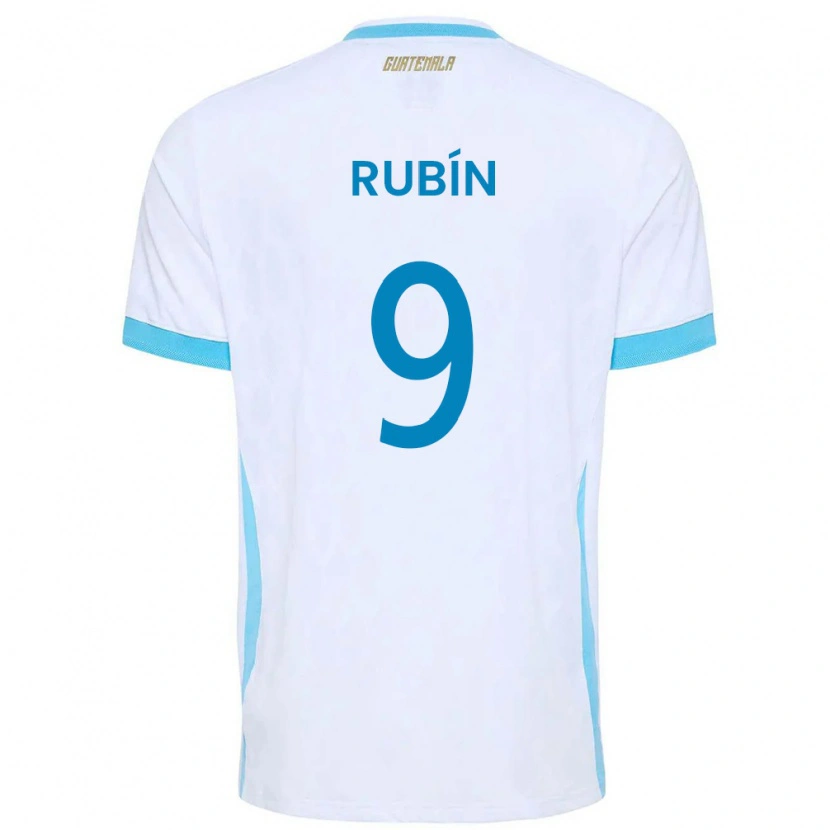 Danxen Dámské Guatemala Rubio Rubín #9 Bílá Nebeská Modrá Zlatá Domů Hráčské Dresy 26-28 Dres