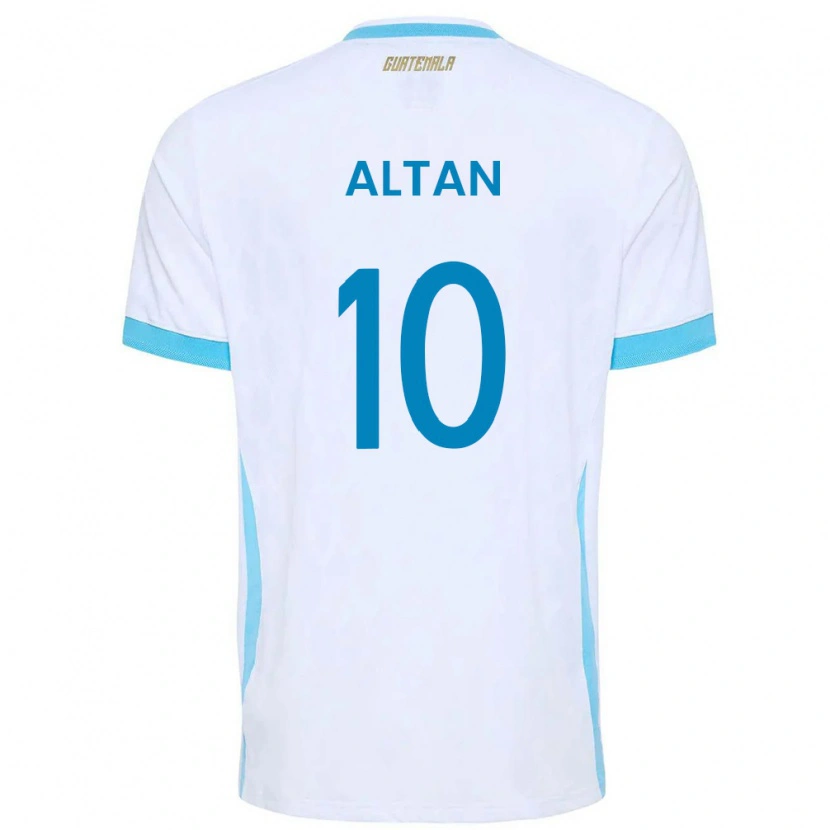 Danxen Dámské Guatemala Pedro Altán #10 Bílá Nebeská Modrá Zlatá Domů Hráčské Dresy 26-28 Dres