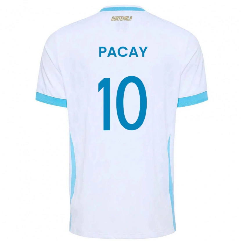 Danxen Dámské Guatemala Cristofer Pacay #10 Bílá Nebeská Modrá Zlatá Domů Hráčské Dresy 26-28 Dres