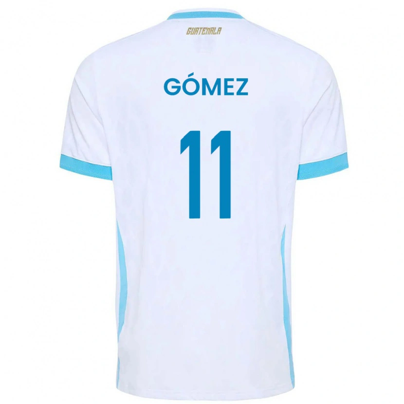 Danxen Dámské Guatemala Savianna Gómez #11 Bílá Nebeská Modrá Zlatá Domů Hráčské Dresy 26-28 Dres