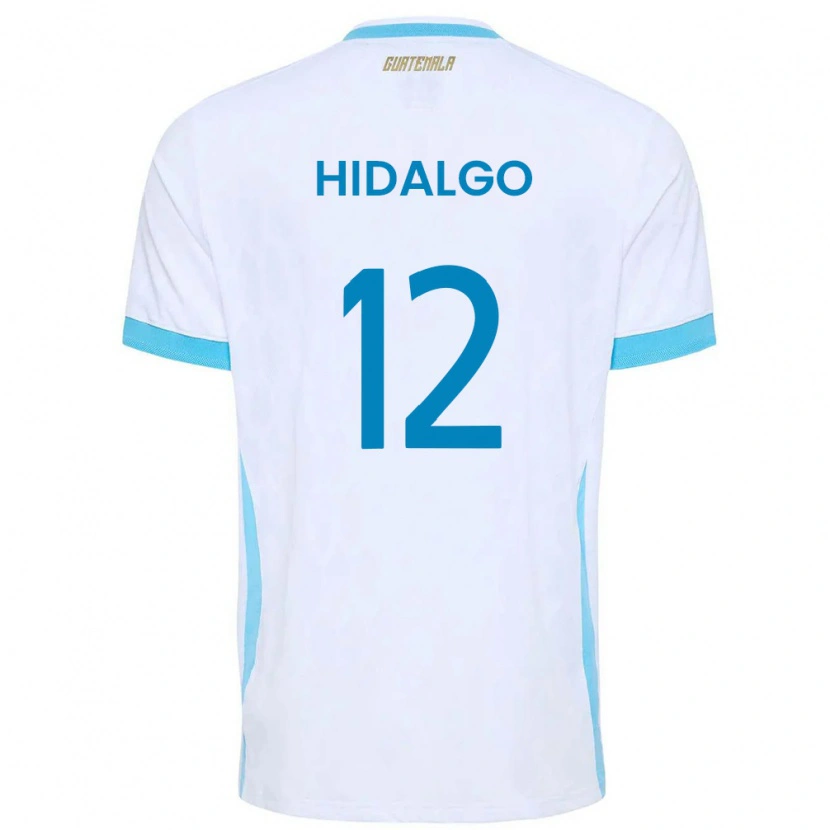 Danxen Dámské Guatemala Angie Hidalgo #12 Bílá Nebeská Modrá Zlatá Domů Hráčské Dresy 26-28 Dres